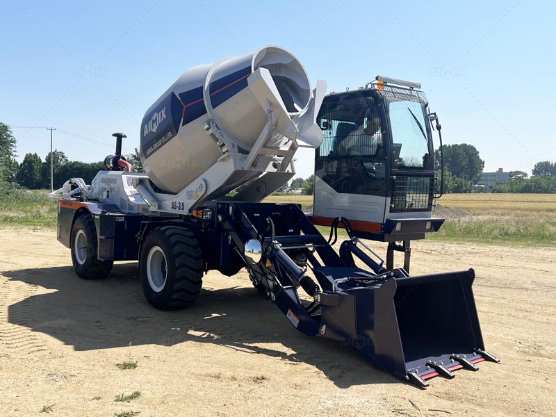 Self-Loading Concrete Mixer for Construction