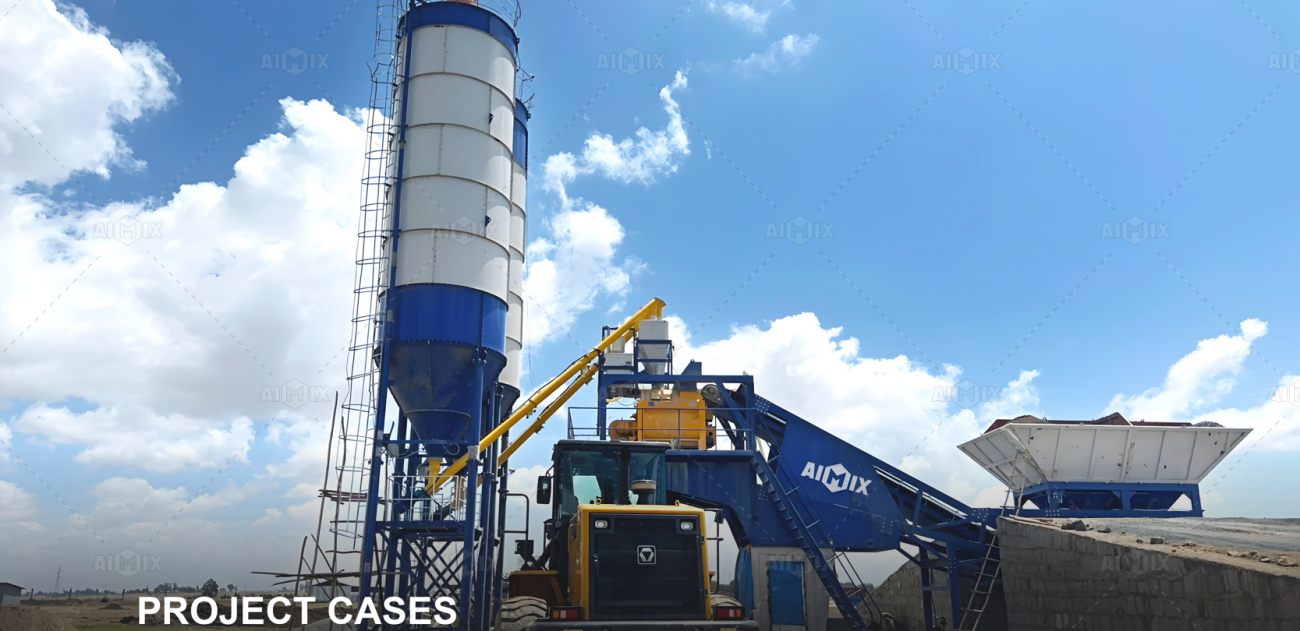 Aimix AJY60 mobile concrete mixing plant