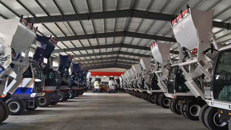 Self-Loading Concrete Mixer Trucks in the Factory